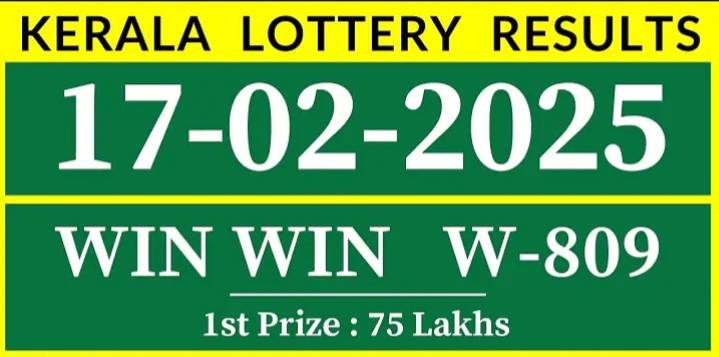 Kerala Lottery Win-Win W-809 Result Today (17 Feb 2025) – Check Full List of Winning Numbers